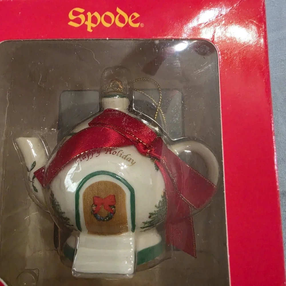 Spode Porcelain Christmas Tree Teapot House New Home Holiday Ornament